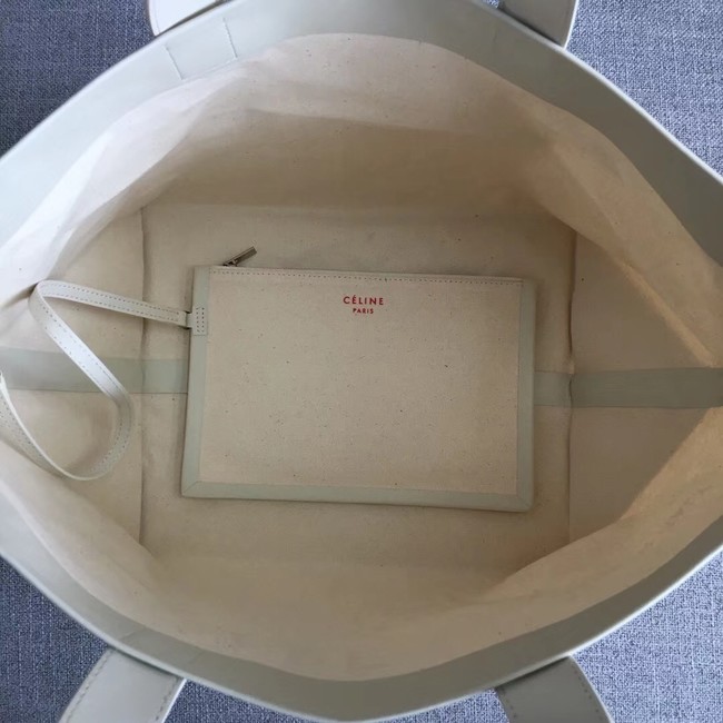 CELINE SMALL MADE IN TOTE IN TEXTIL 83181 WHITE & RED 