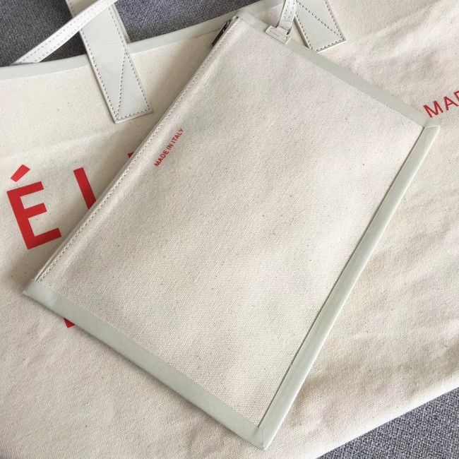 CELINE MEDIUM MADE IN TOTE IN TEXTILE 83180 WHITE & RED 
