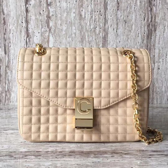 Celine Medium C Bag In Quilted Calfskin 187253 Nude 2018