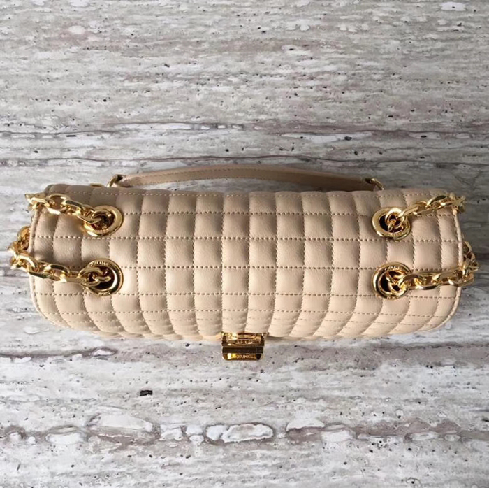 Celine Medium C Bag In Quilted Calfskin 187253 Nude 2018