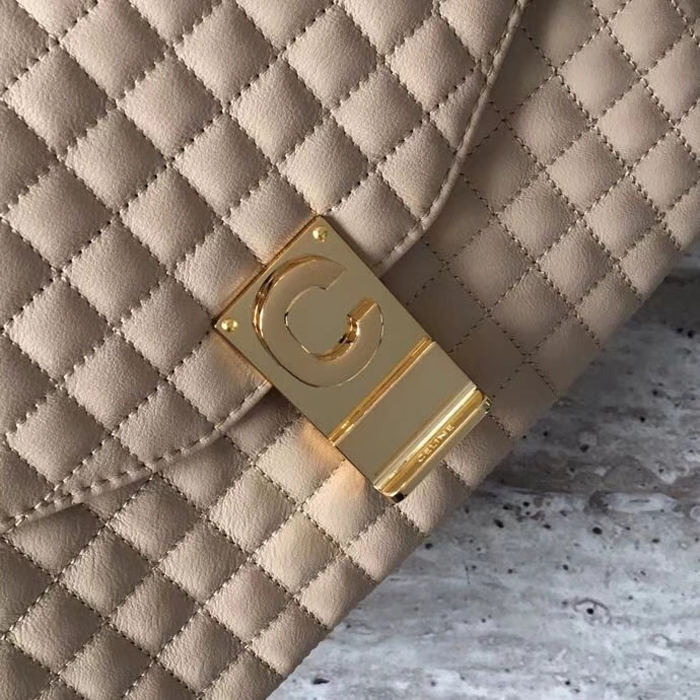 Celine Medium C Bag In Quilted Calfskin 187253 Nude 2018