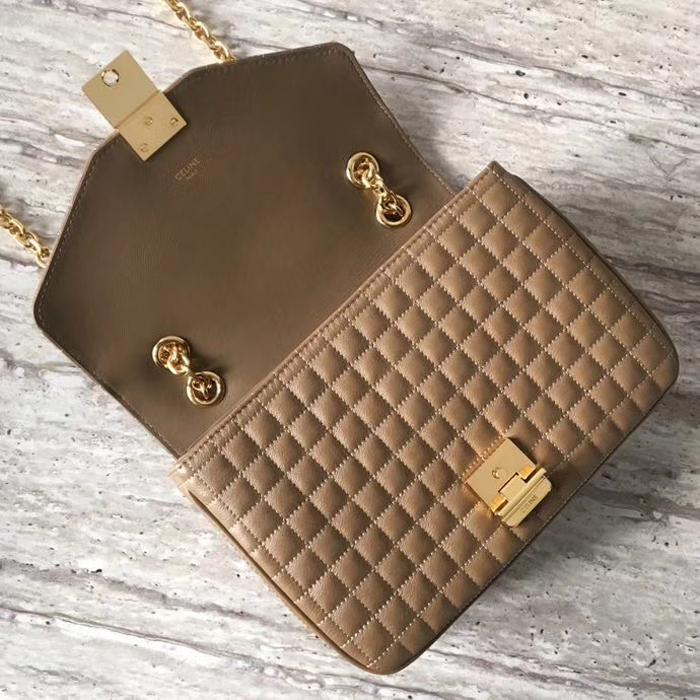 Celine Medium C Bag In Quilted Calfskin 187253 Camel 2018