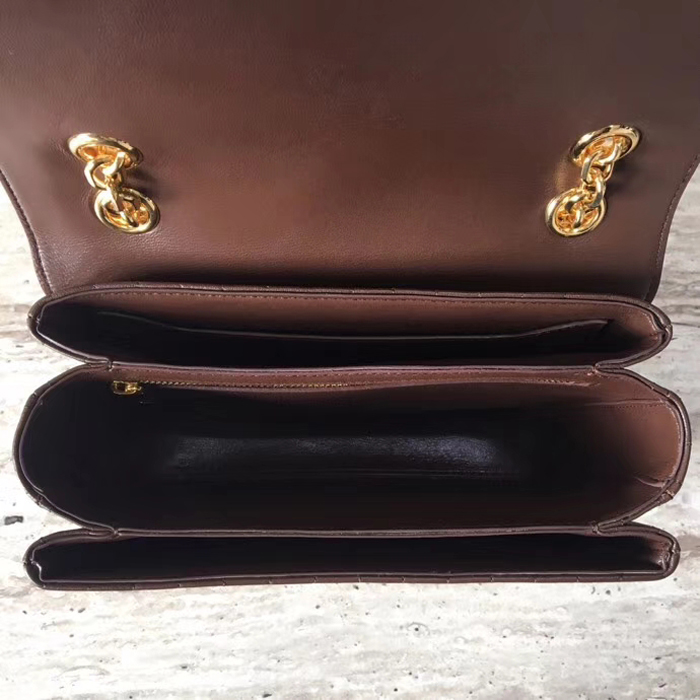 Celine Medium C Bag In Quilted Calfskin 187253 Chocolate 2018