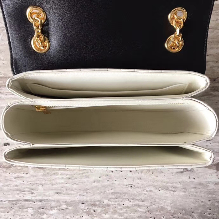 Celine Medium C Bag In Quilted Calfskin 187253 Black White 2018