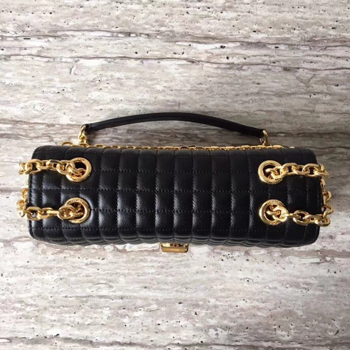 Celine Medium C Bag In Quilted Calfskin 187253 Black Camel 2018