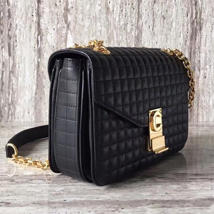Celine Medium C Bag In Quilted Calfskin 187253 Black 2018