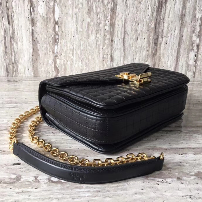 Celine Medium C Bag In Quilted Calfskin 187253 Black 2018