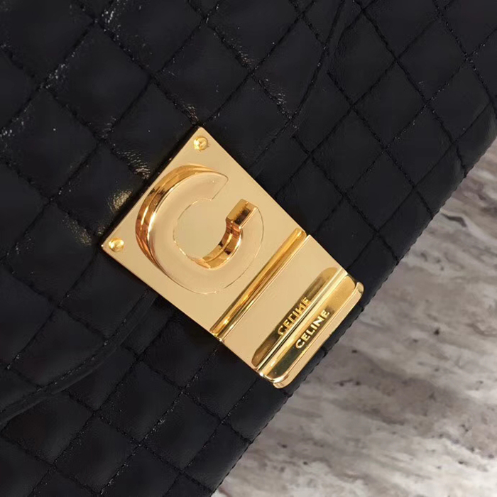 Celine Medium C Bag In Quilted Calfskin 187253 Black 2018