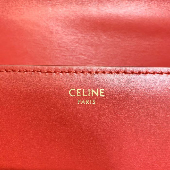 Celine Medium Triomphe Bag In Shiny Calfskin 187363 Red 2018