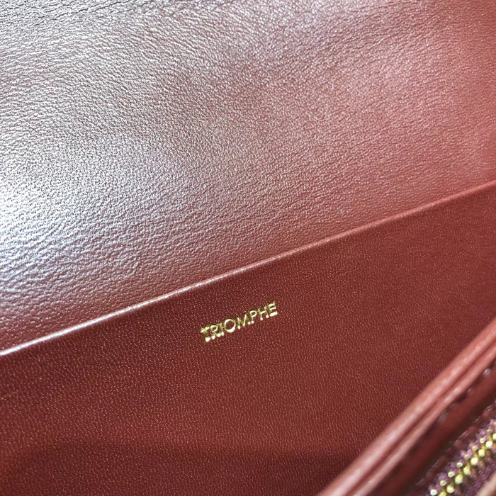 Celine Medium Triomphe Bag In Shiny Calfskin 187363 Light Burgundy 2018