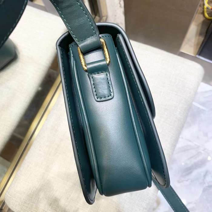 Celine Medium Triomphe Bag In Shiny Calfskin 187363 Green 2018