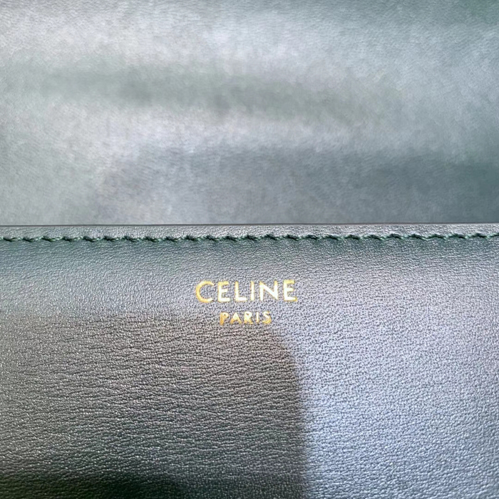 Celine Medium Triomphe Bag In Shiny Calfskin 187363 Green 2018