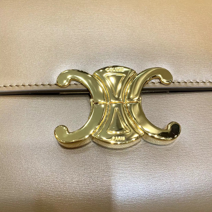 Celine Medium Triomphe Bag In Shiny Calfskin 187363 Caramel Brown 2018