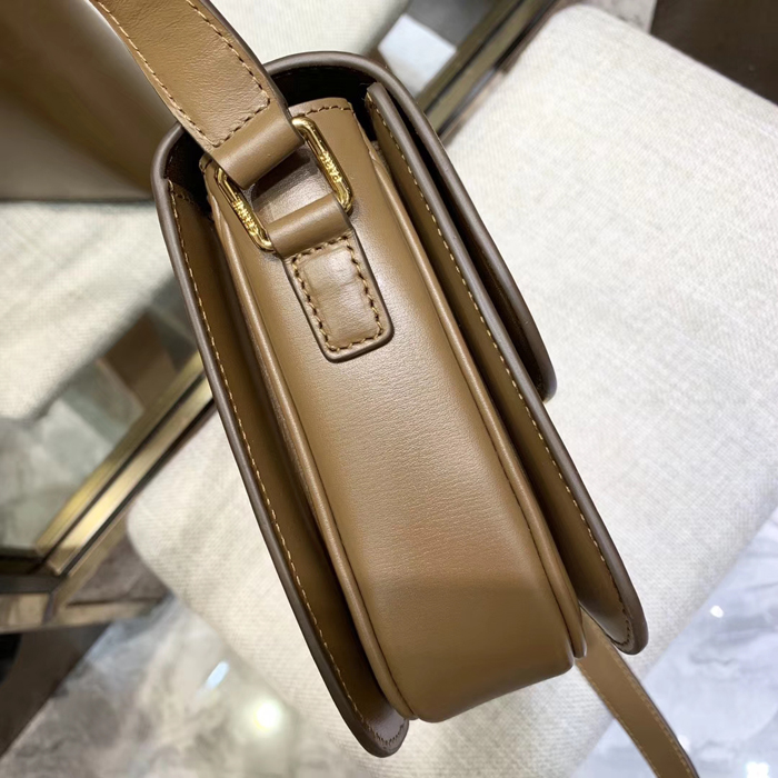 Celine Medium Triomphe Bag In Shiny Calfskin 187363 Caramel Brown 2018