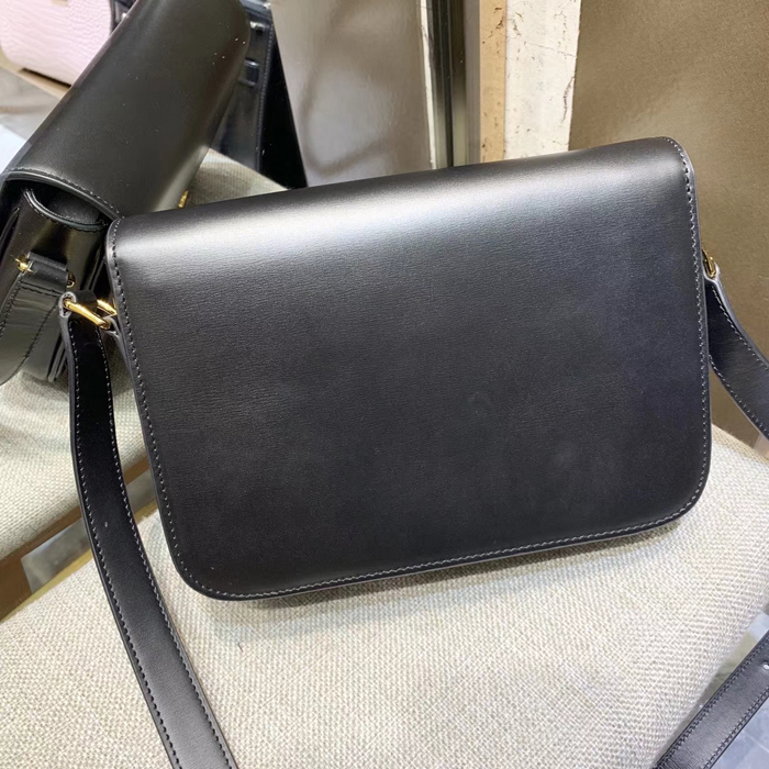 Celine Medium Triomphe Bag In Shiny Calfskin 187363 Black 2018