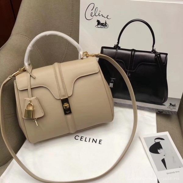 Celine Calfskin Small 16 Bag Beige 188003/188004 2019