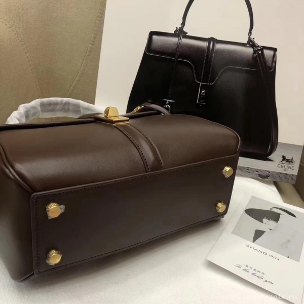 Celine Calfskin Small 16 Bag Coffee 188003/188004 2019