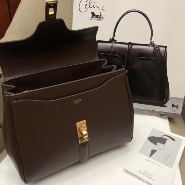 Celine Calfskin Small 16 Bag Coffee 188003/188004 2019
