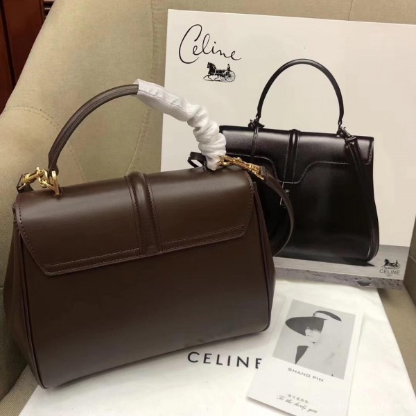 Celine Calfskin Small 16 Bag Coffee 188003/188004 2019