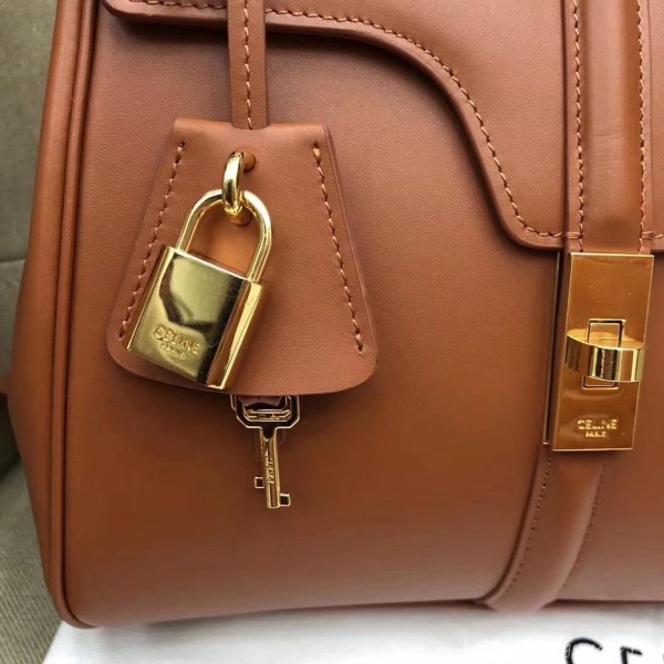 Celine Calfskin Small 16 Bag Brown 188003/188004 2019