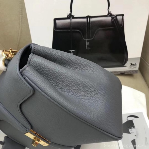 Celine Calfskin Small 16 Bag Grained Gray 188003/188004 2019