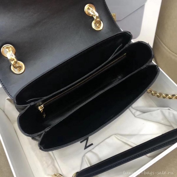 Celine Shiny Calfskin Medium C Bag Black 187253 2019