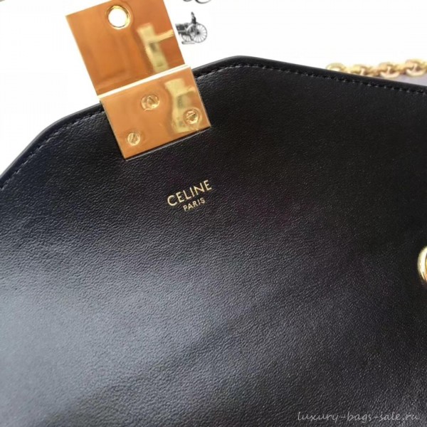Celine Shiny Calfskin Medium C Bag Black 187253 2019