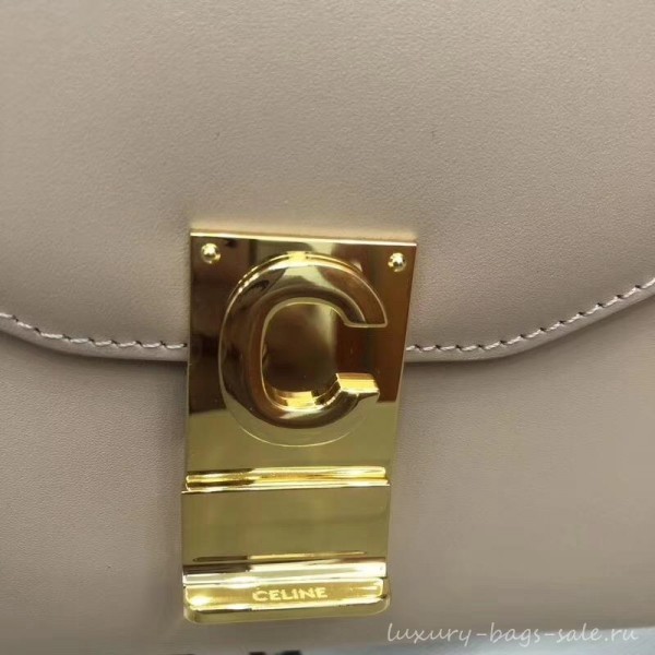 Celine Shiny Calfskin Medium C Bag Beige 187253 2019