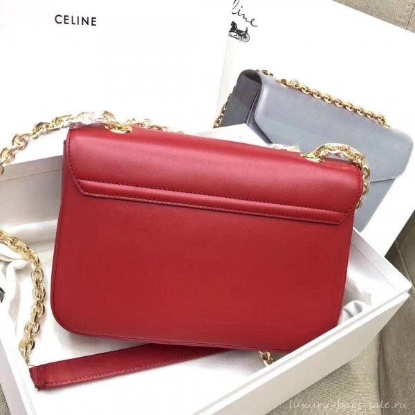 Celine Shiny Calfskin Medium C Bag red 187253 2019