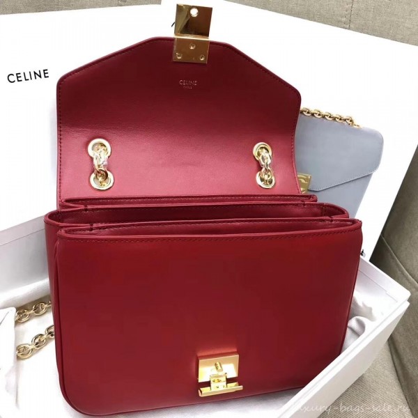 Celine Shiny Calfskin Medium C Bag red 187253 2019