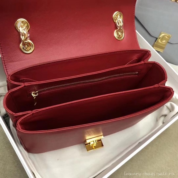 Celine Shiny Calfskin Medium C Bag red 187253 2019