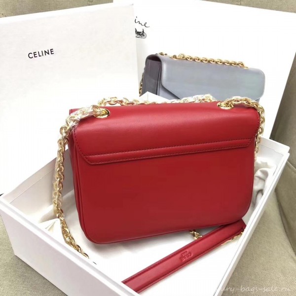 Celine Shiny Calfskin Medium C Bag red 187253 2019