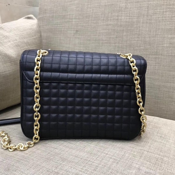 Celine Quilted Calfskin Medium C Bag Black 187253 2018