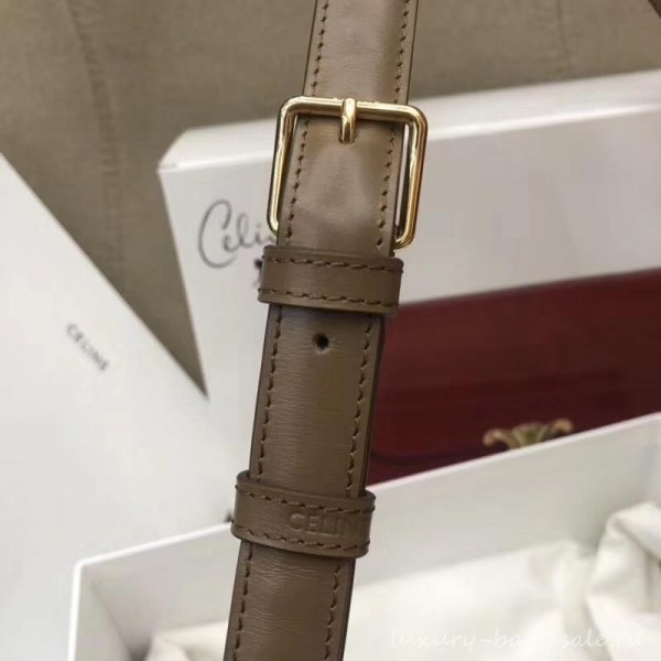 Celine Shiny Calfskin Medium Triomphe Bag Coffee 187363 2019