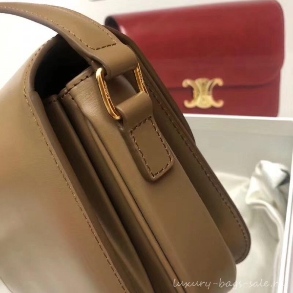 Celine Shiny Calfskin Medium Triomphe Bag Coffee 187363 2019