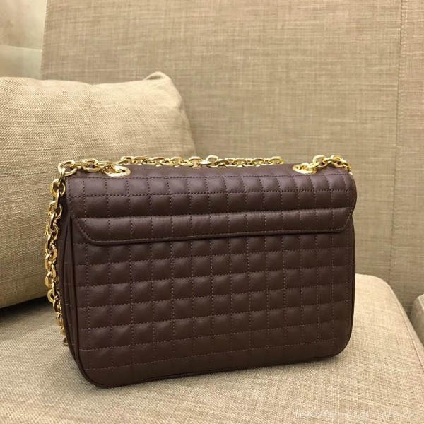 Celine Quilted Calfskin Medium C Bag Coffee 187253 2018
