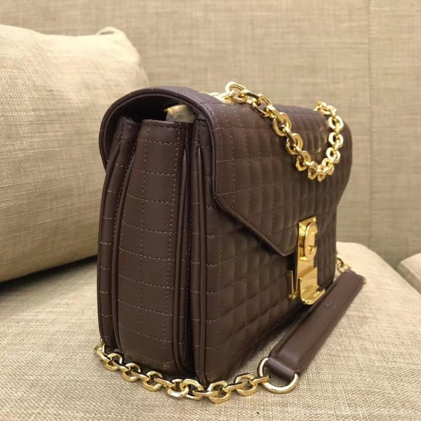 Celine Quilted Calfskin Medium C Bag Coffee 187253 2018