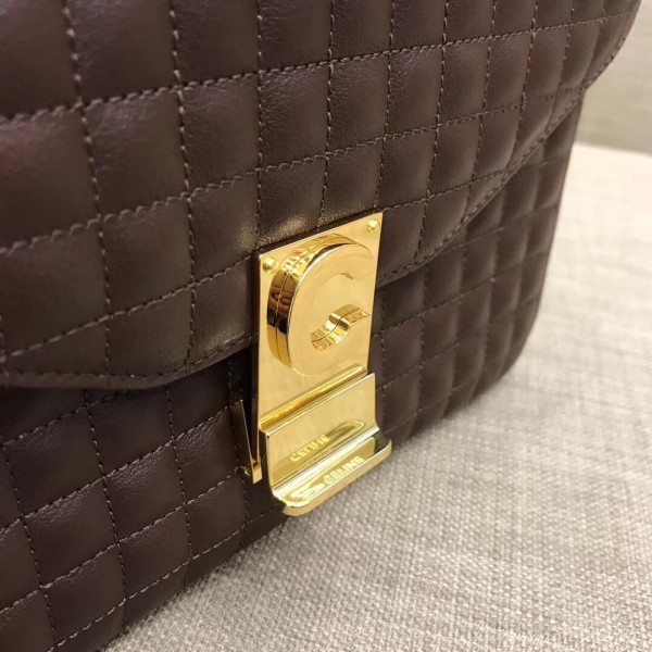 Celine Quilted Calfskin Medium C Bag Coffee 187253 2018