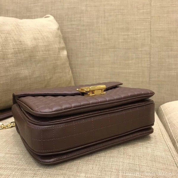 Celine Quilted Calfskin Medium C Bag Coffee 187253 2018
