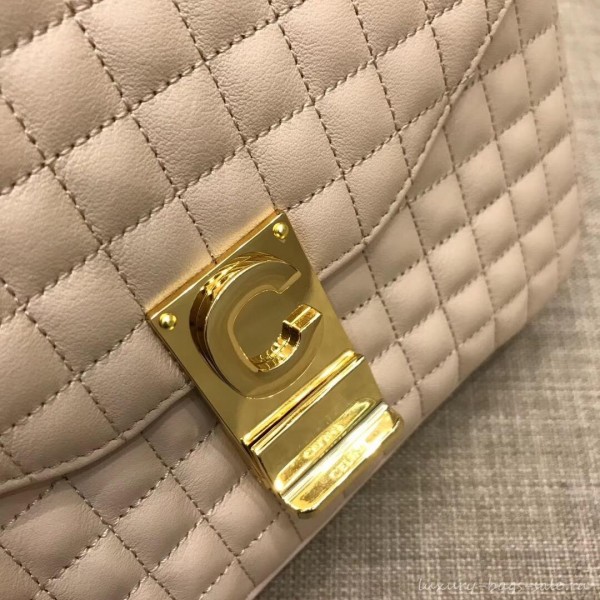 Celine Quilted Calfskin Medium C Bag Beige 187253 2018