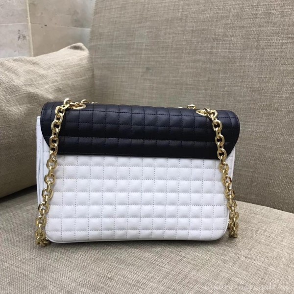 Celine Quilted Calfskin Medium C Bag Black/White 187253 2018
