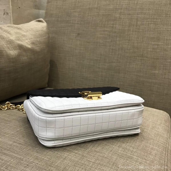 Celine Quilted Calfskin Medium C Bag Black/White 187253 2018