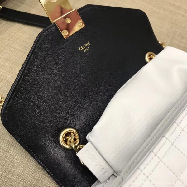 Celine Quilted Calfskin Medium C Bag Black/White 187253 2018