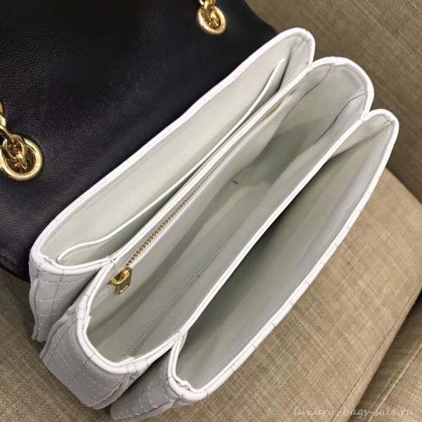 Celine Quilted Calfskin Medium C Bag Black/White 187253 2018