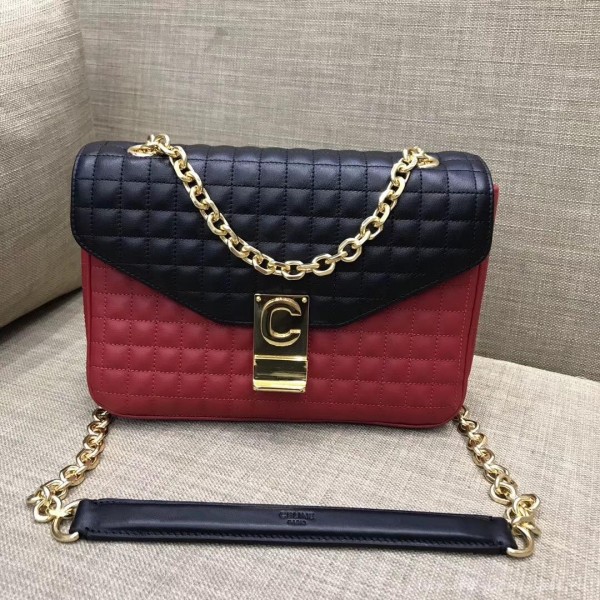 Celine Quilted Calfskin Medium C Bag Black/Red 187253 2018