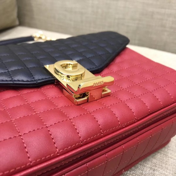 Celine Quilted Calfskin Medium C Bag Black/Red 187253 2018