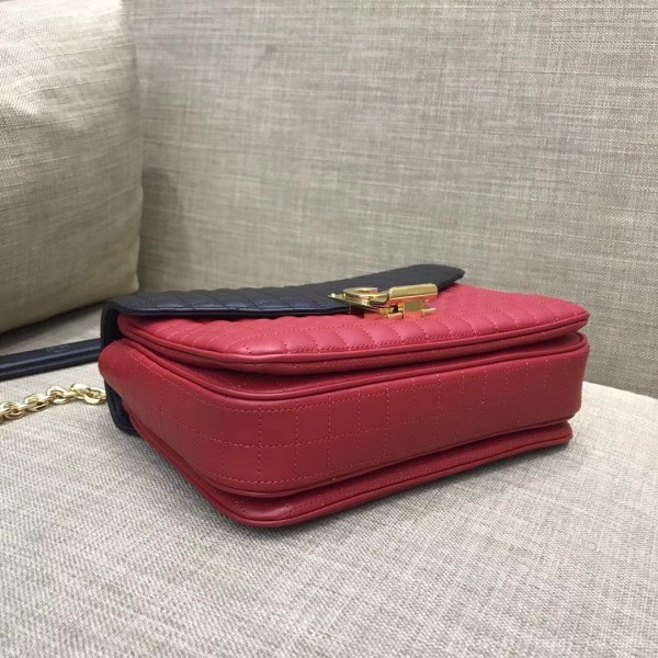 Celine Quilted Calfskin Medium C Bag Black/Red 187253 2018