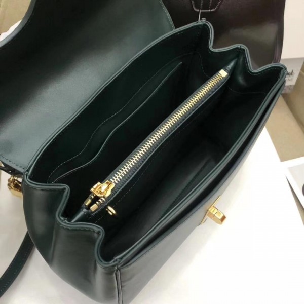Celine Calfskin Small 16 Bag dark green 188003/188004 2019