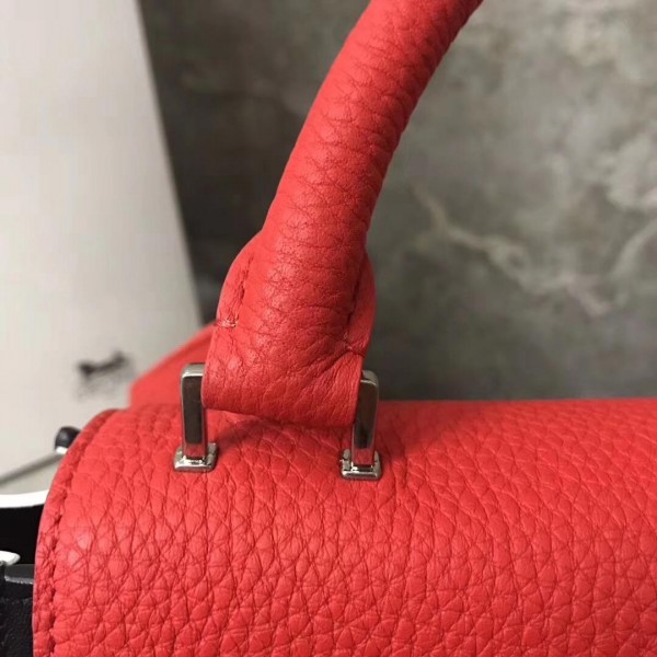 Celine Tricolor grained Calfskin Trapeze small Bag black/white/red