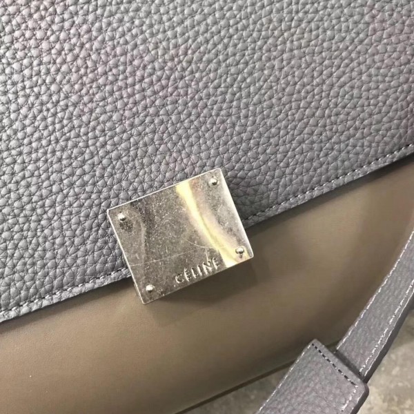 Celine Tricolor  grained Calfskin Trapeze small Bag red/gray